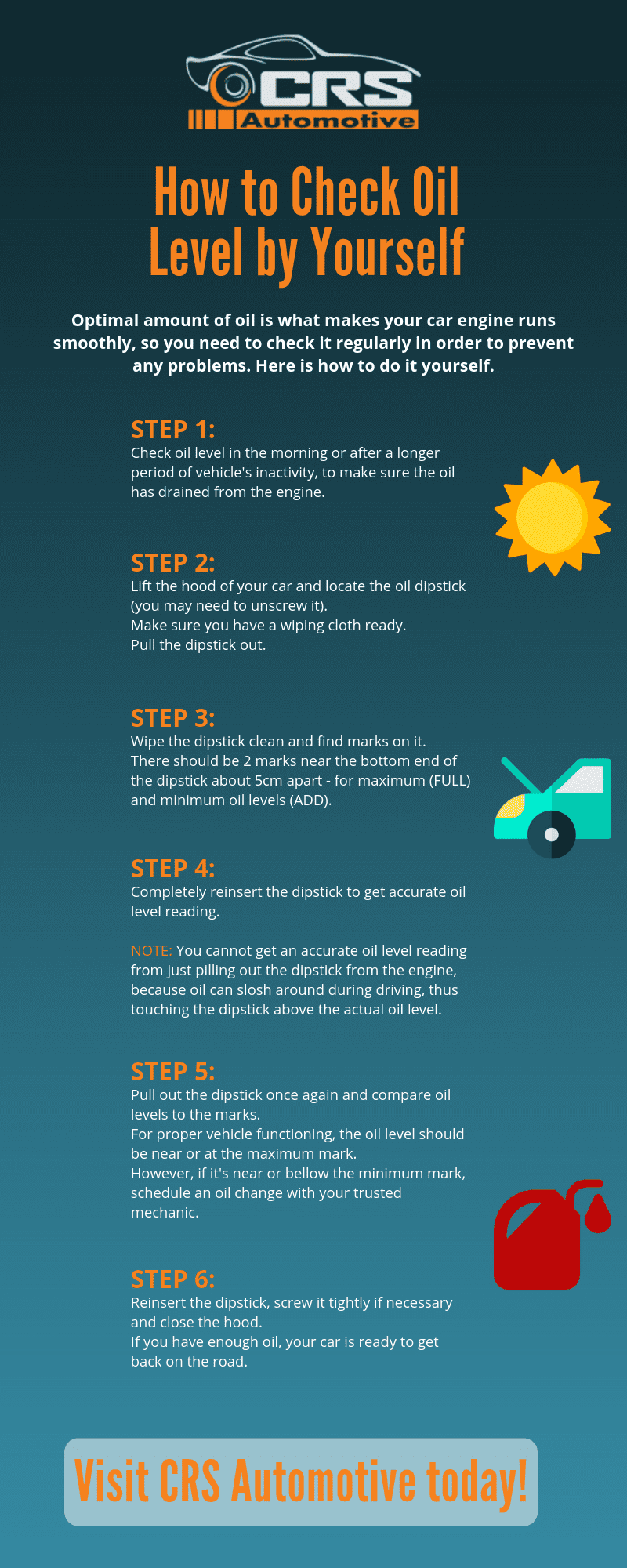 How to Check Oil Level by Yourself - Infographic