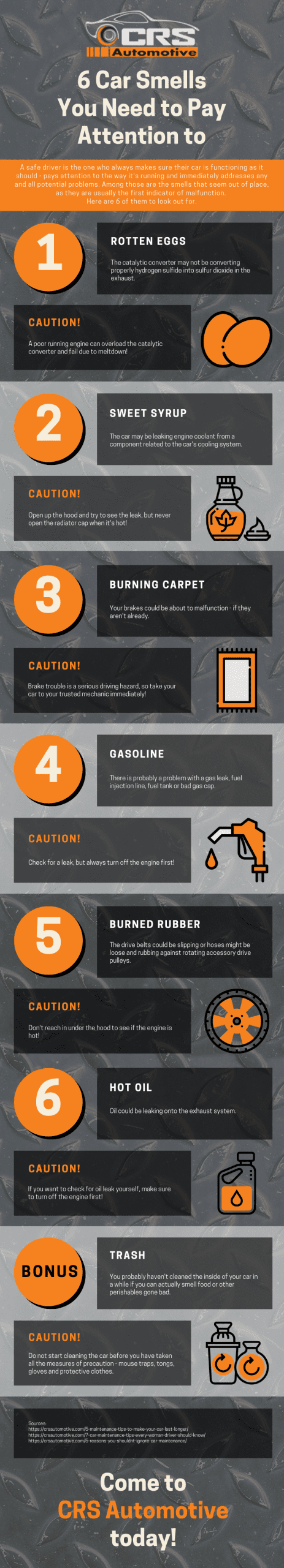 6 Car Smells You Need to Pay Attention to infographic