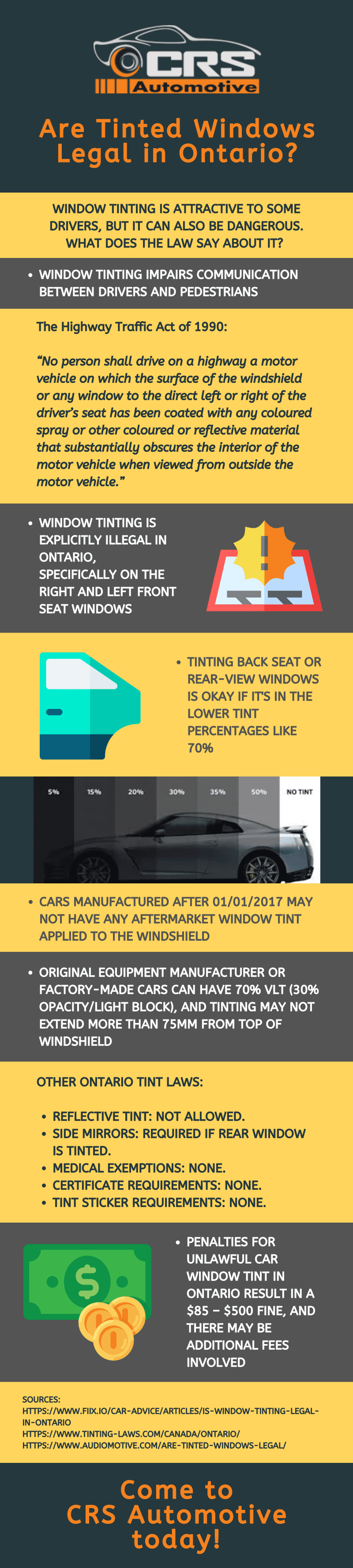 Are Tinted Windows Legal in Ontario infographic