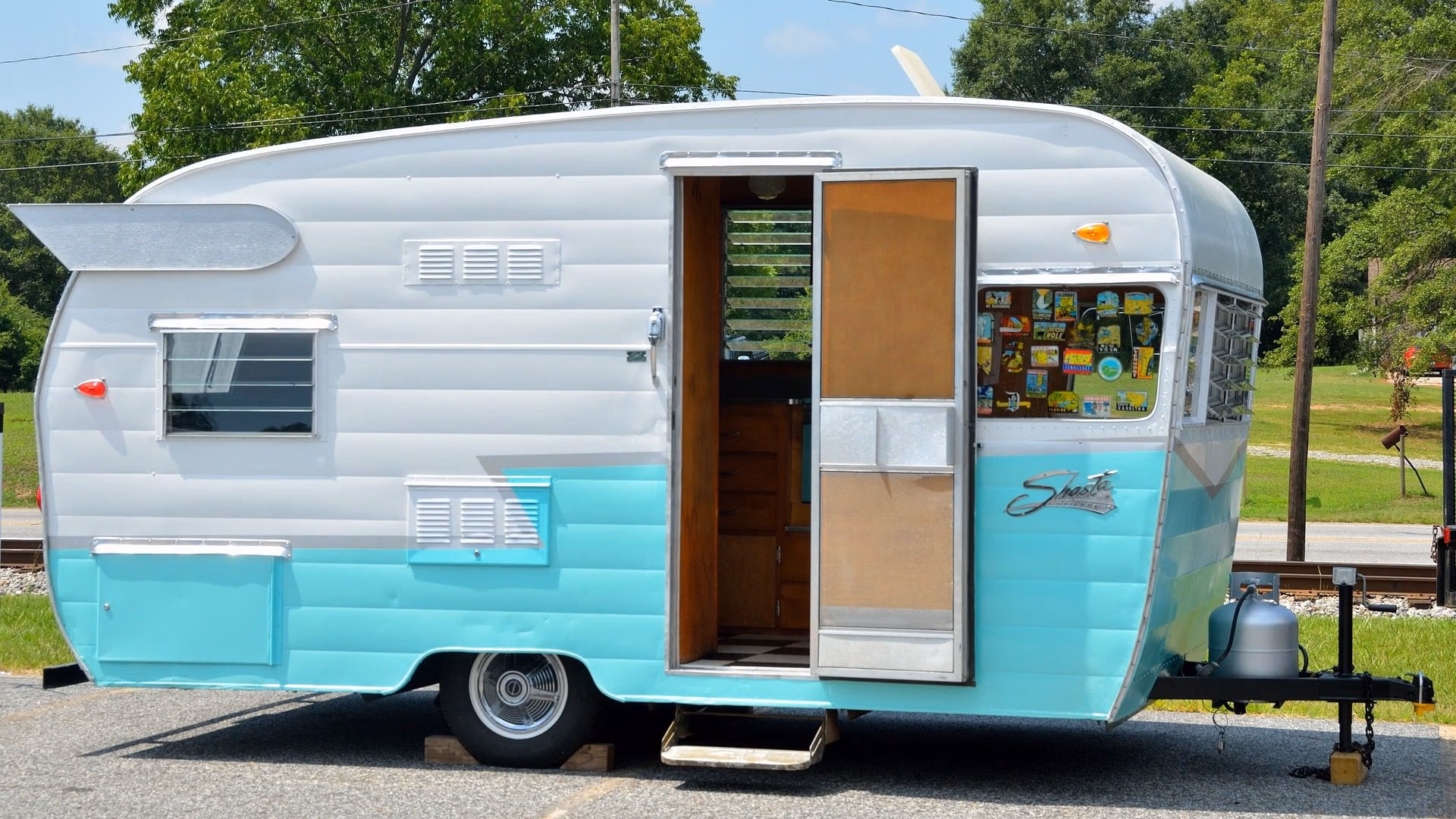 old restored rv trailer